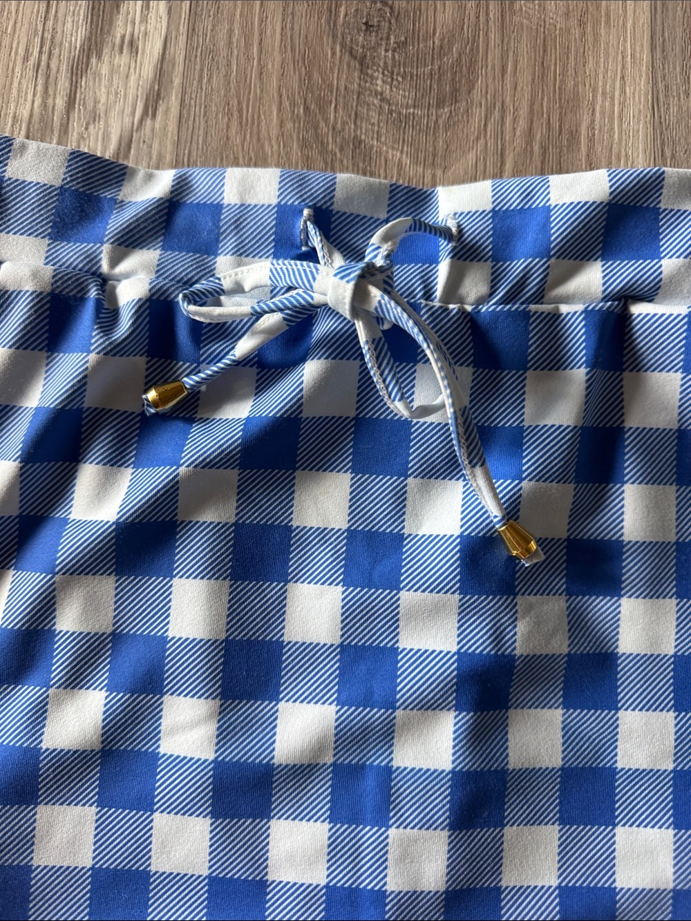 Jess Lea Blue and White Gingham Drawstring Skort - Picture 2 of 6